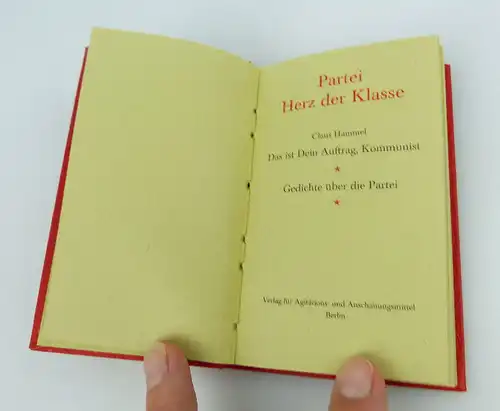 Minibuch: Partei - Herz der Klasse Claus Hammel Gedichte über die Partei bu0859