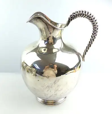 #e4919 Große 925 (Ag) Sterling Silber Wasserkanne Gebrüder Deyhle 0