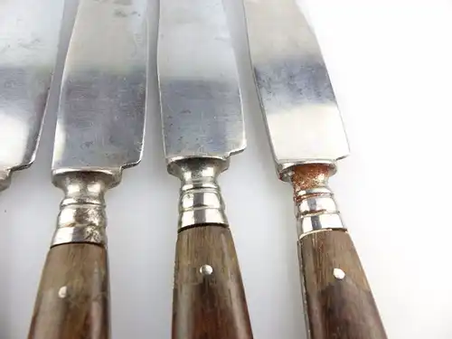 #e6038 6 Messer & 6 Gabeln aus Stahl mit Holzgriffen