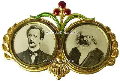 KPD - SPD patriotisches Abzeichen Ferdinand Lassalle Karl Marx ca. 1910 (012KPD)
