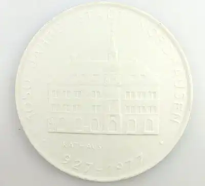 Porzellan Medaille: 1050 Jahre Stadt Nordhausen mit Stadtwappen 927-1977 e1250