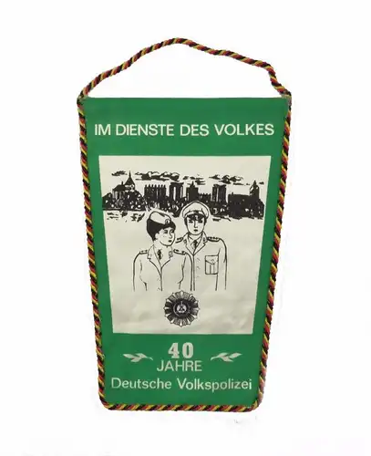 #e7140 DDR Wimpel 40 Jahre Deutsche Volkspolizei Im Dienste des Volkes Rostock