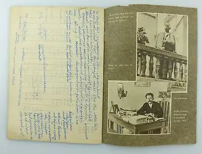#e7626 Original altes Schulheft, Formelsammlung, Rückseite mit Stalin und Gorkij