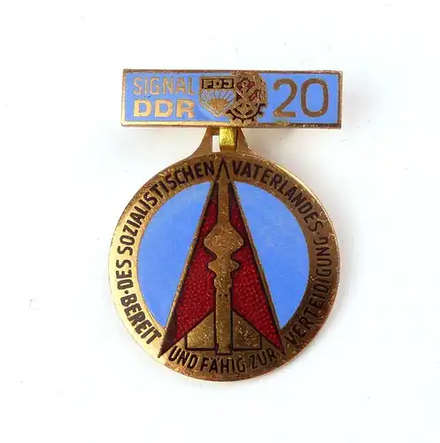 #e7916 DDR Medaille "Signal DDR 20" emailliert, verliehen 1969