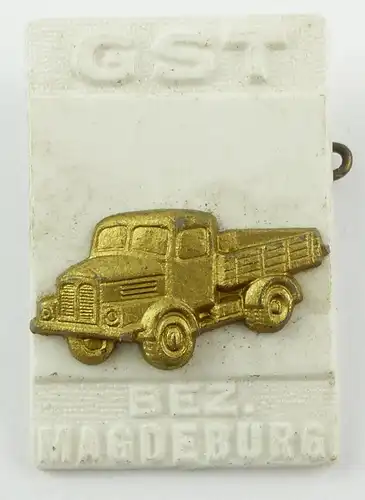 #e7875 DDR Festabzeichen der GST Magdeburg Nr. 989 Lastkraftwagen