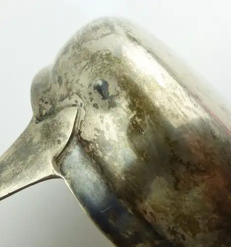 #e7852 Alte Gründerzeit Suppenkelle aus 800er Silber mit Ziermonogramm ca. 171 g