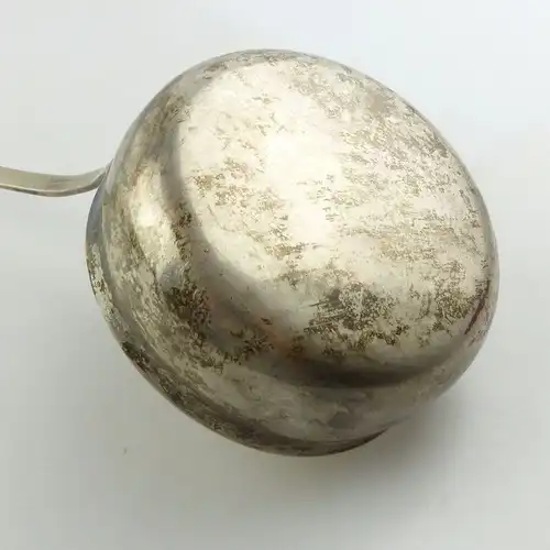 #e7852 Alte Gründerzeit Suppenkelle aus 800er Silber mit Ziermonogramm ca. 171 g