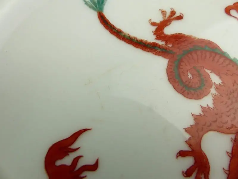 #e8236 Alter Rosenthal Aschenbecher mit Drachen und 835 Silbermontierung 5