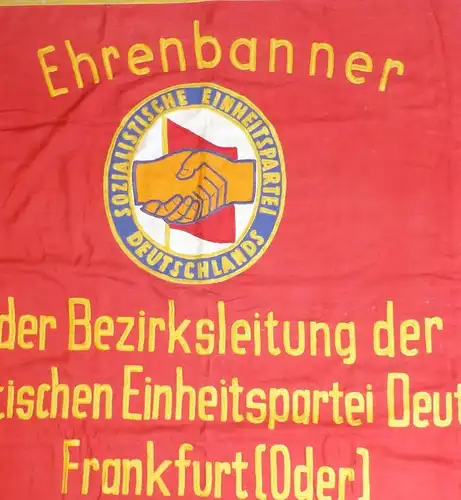 #e8434 DDR Fahne von 1959 Ehrenbanner der Bezirksleitung der SED Frankfurt Oder