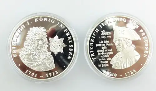 #e7715 2 Münzen 999 Silber "300 Jahre Preußen" König Friedrich I. und II. PP