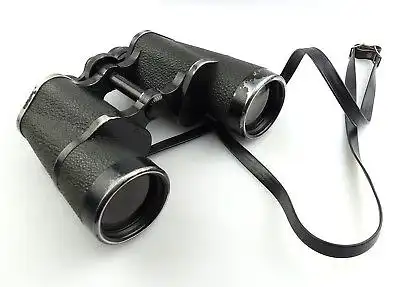 #e8520 Carl Zeiss Jena Fernglas Pentekarem 15x50 schwarz mit Trageriemen