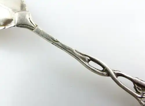e8501 Original alter Zuckerlöffel mit Rose aus 835 Silber