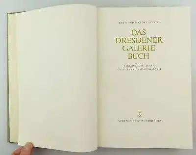 #e8548 Das Dresdner Galerie Buch Seydewitz Verlag der Kunst Dresden 1957 DDR