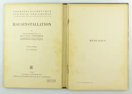 #e8651 Altes Fachbuch von 1943 Hausinstallation B.G. Teubner Berlin Leipzig