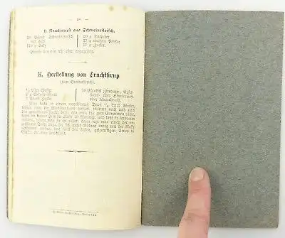 #e8646 Kleines Kriegskochbuch aus dem 1. Weltkrieg 65. Auflage von 1915 selten!