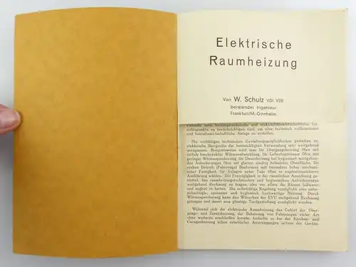 #e8798 Altes Buch: Elektrische Raumheizung mit vielen Abbildungen