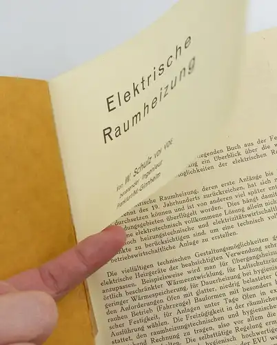 #e8798 Altes Buch: Elektrische Raumheizung mit vielen Abbildungen