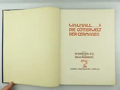 #e8764 Altes Buch: Walhall Die Götterwelt der Germanen Original von 1905