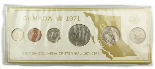 #e8951 1 Münzensatz Canada 1971 British Columbia Centennial 1871-1971 Dollar