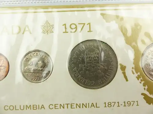 #e8951 1 Münzensatz Canada 1971 British Columbia Centennial 1871-1971 Dollar