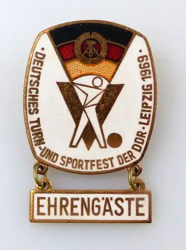 #e9097 Deutsches Turn- und Sportfest der DDR Leipzig 1969 Ehrengäste Abzeichen