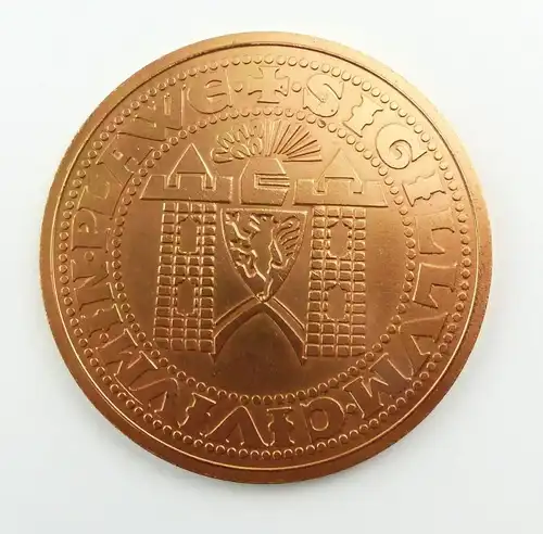 E9139 Medaille 750 Jahre Stadt Plauen Vogtland 25 Jahre DDR bronzefarben