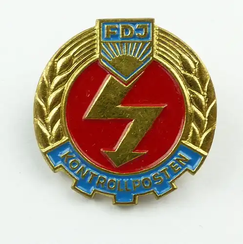e9134 Altes DDR Abzeichen "Kontrollposten der FDJ" vgl. Band V Nr. 91 e ab 1973