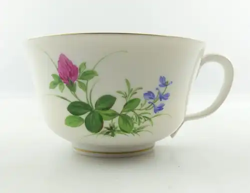 E9233 Meissen Tasse 1. Wahl mit Goldrand und Blumen