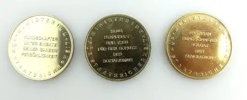 3 Medaillen: Ministerium für Staatssicherheit Stöbe, Harnack, Schmenkel e1470