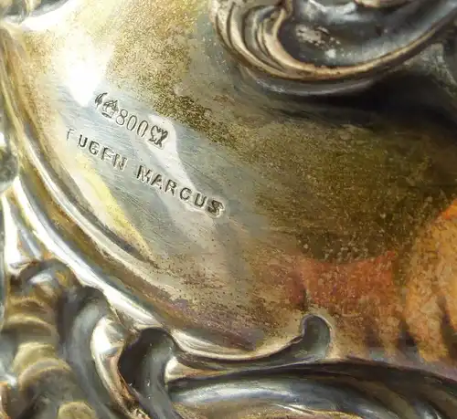 #e5211 Große dekorative Gründerzeit Schale mit Putto / Engel aus 800 (Ag) Silber