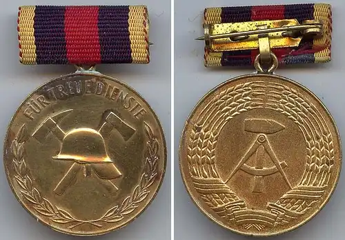 DDR Medaille treue Dienste Freiwillige Feuerwehr Gold