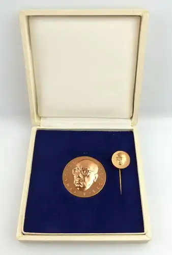 Medaille & Anstecknadel in Bronze im Etui - Johannes R. Becher e1101