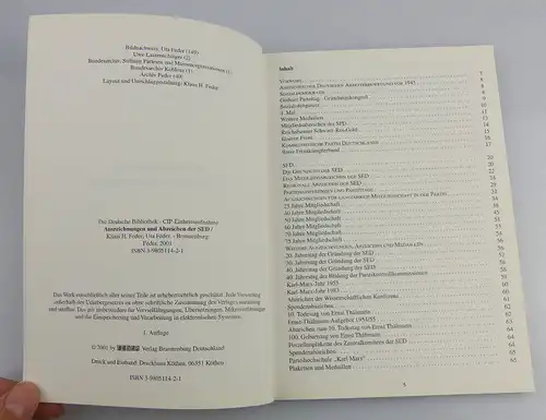 Buch: Auszeichnungen und Abzeichen der SED Feder 2001 1. Auflage, Buch2542