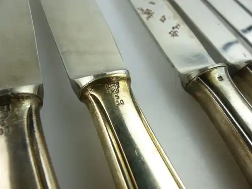 22 original alte Messer in 90er /100er /30er Silberauflage e1088