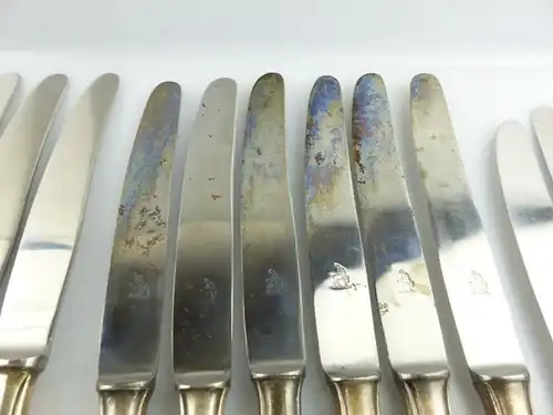 22 original alte Messer in 90er /100er /30er Silberauflage e1088