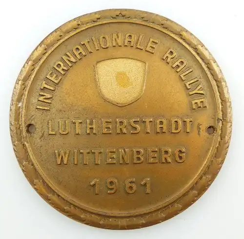 #e3372 Alte DDR Plakette Internationale Rallye Lutherstadt Wittenberg 1961