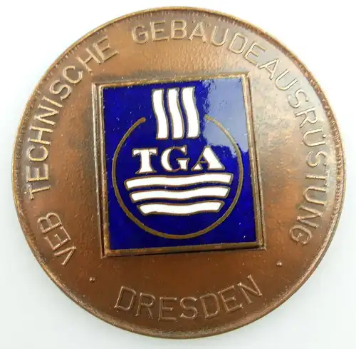 Medaille: VEB Technische Gebäudeausrüstung Dresden TGA Dank u. Anerkennung e1432