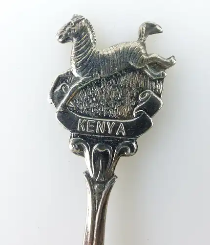 #e2227 Kenya Sammlerlöffel /Kaffelöffel /Andenkenlöffel Mesker EPNS mit Zebra