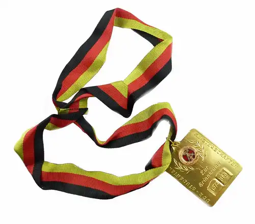 #e5946 Medaille DDR Studenten-Meisterschaften 1973 HFS Zur Erinnerung goldfarben