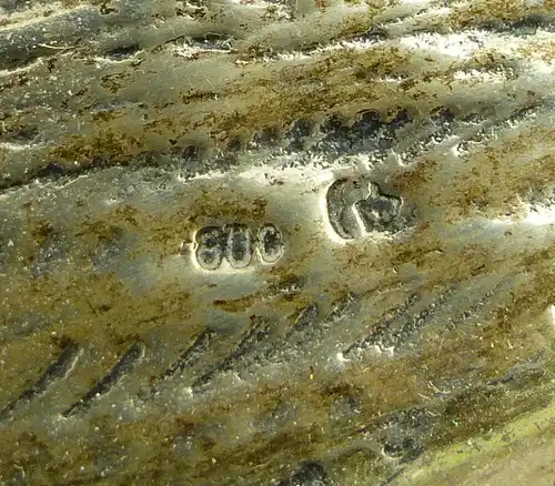 Dekorative Schale in 800er Silber mit Blumendekor und Kindern e1405