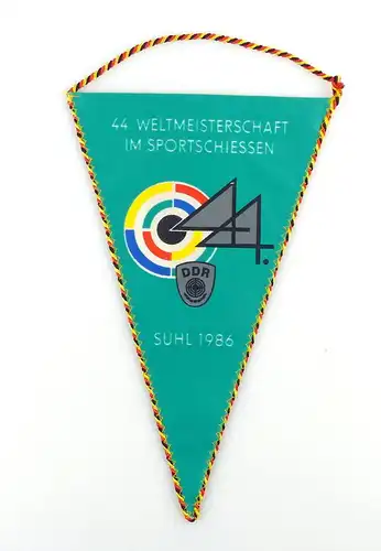 #e2909 DDR Wimpel: 44. Weltmeisterschaften im Sportschiessen Suhl 1986