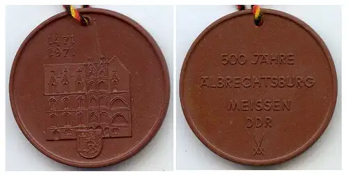 Meissen Medaille 500 Jahre Albrechtsburg Böttgersteinz.
