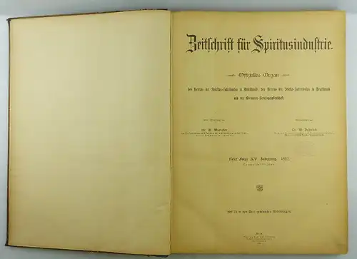 Buch: Zeitschrift für Spiritusindustrie von 1892 - Offizielles Organ e1383