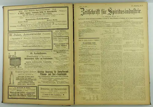 Buch: Zeitschrift für Spiritusindustrie von 1892 - Offizielles Organ e1383