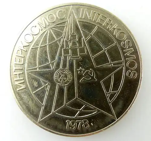 Medaille: Intercosmos 1978 UdSSR DDR Oberstleutnant Jähn, Oberst Bykowski e1735