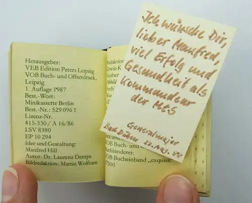 Minibuch: Berlin Stadt der Musik mit Widmung Generalmajor Bad Düben e312