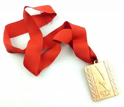 #e5528 DDR Medaille DTV der DDR in Bronze Deutscher Turn-Verband mit Band