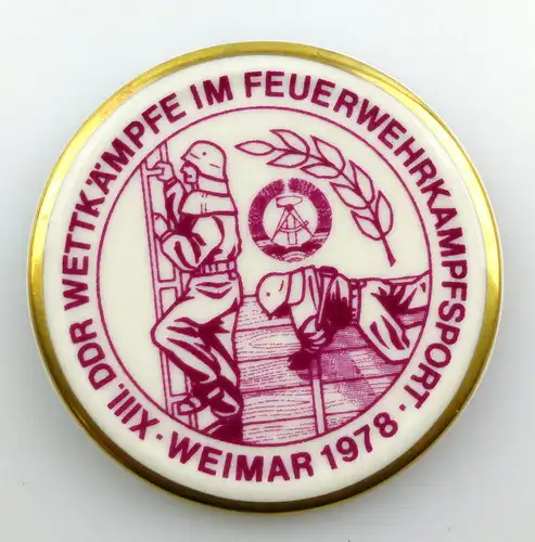 #e4571 Alte Medaille XIII. DDR Wettkämpfe im Feuerwehr Kampfsport Weimar 1978