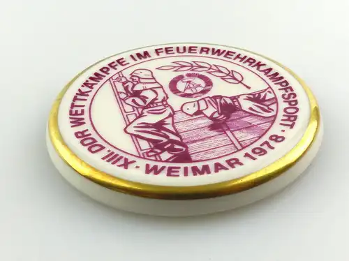 #e4571 Alte Medaille XIII. DDR Wettkämpfe im Feuerwehr Kampfsport Weimar 1978