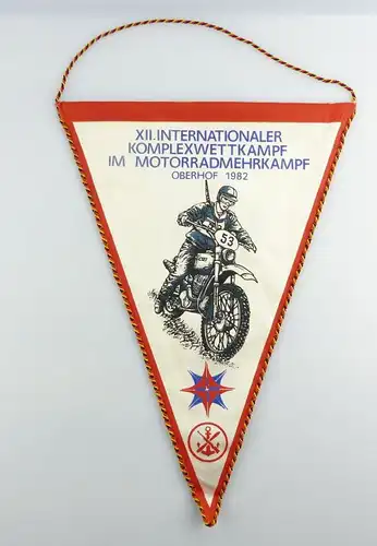#e2892 DDR Wimpel: XII. Internationaler Komplexwettkampf Motorradmehrkampf 1982
